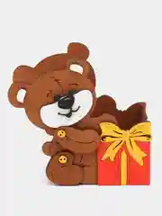 Коричневый подарочная детская коробка Мишка (17*8*16) МДФ. ТМ Канышевы