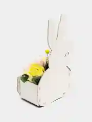 Пасхальный букет из мыльных цветов. Зайка кролик подарок на Пасху (13*9*22см). ТМ Канышевы