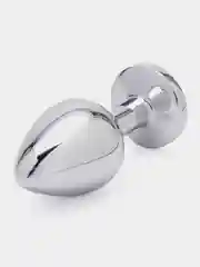Розовый анальная пробка металлическая, с кристалом, 3 размера