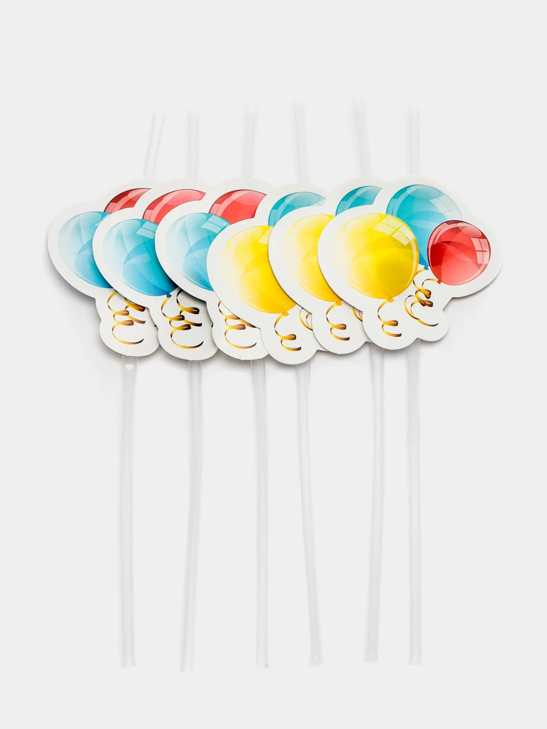 Соломки PROCOS Sparkling Balloons для напитков, с декорацией, 6 штук