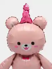 Розовый воздушный шарик мишка Happy Birthday, красивый 60х60