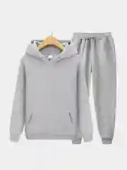 Серый костюм спортивный, женский, утепленный, толстовка и джоггеры, Active