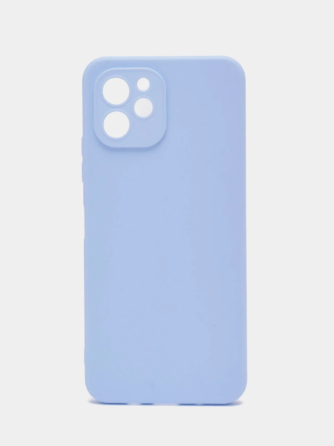 Светло-синий чехол силиконовый BROSCORP для Huawei Nova Y61, матовый, тонкий, бортик вокруг камер