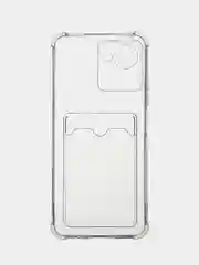 Прозрачный противоударный чехол BROSCORP для Realme Narzo 50i Prime, C30S, C30 силиконовый с карманом