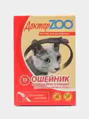 Черный ошейник Доктор ZOO для кошек и мелких собак против блох и клещей, 35 см