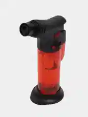 Красный турбо-зажигалка газовая с пьезоподжигом заправляемая