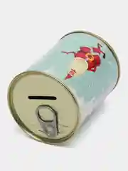 Голубой копилка металлическая, для монет, новогодняя