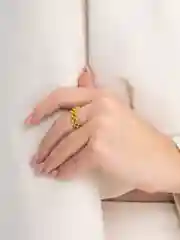 Золотой кольцо из искусственного жемчуга