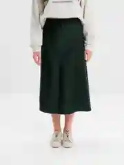 Тёмно-зелёный юбка женская, длинная, шелковая