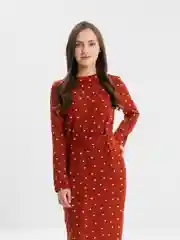 Бордовый платье женское, с поясом