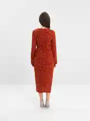 Бордовый платье женское, с поясом