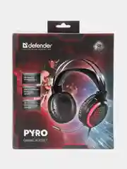 Игровые наушники Defender Pyro черный, RGB, провод 2 м