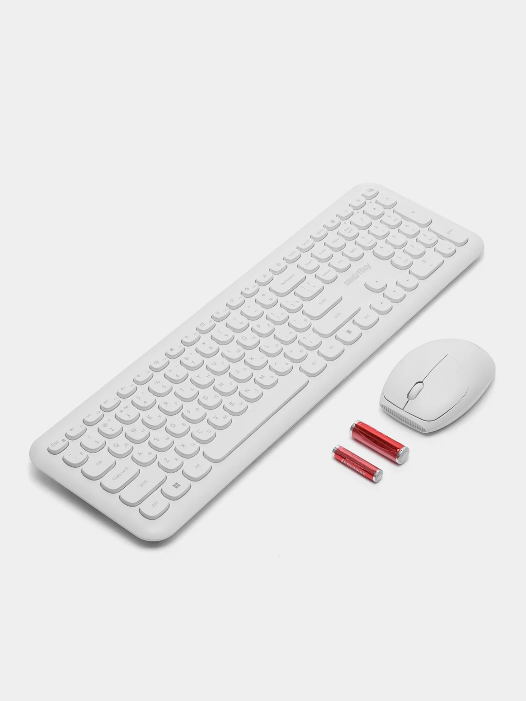 Белый беспроводной мультимедийный комплект: клавиатура + мышь Smartbuy 666395AG-W