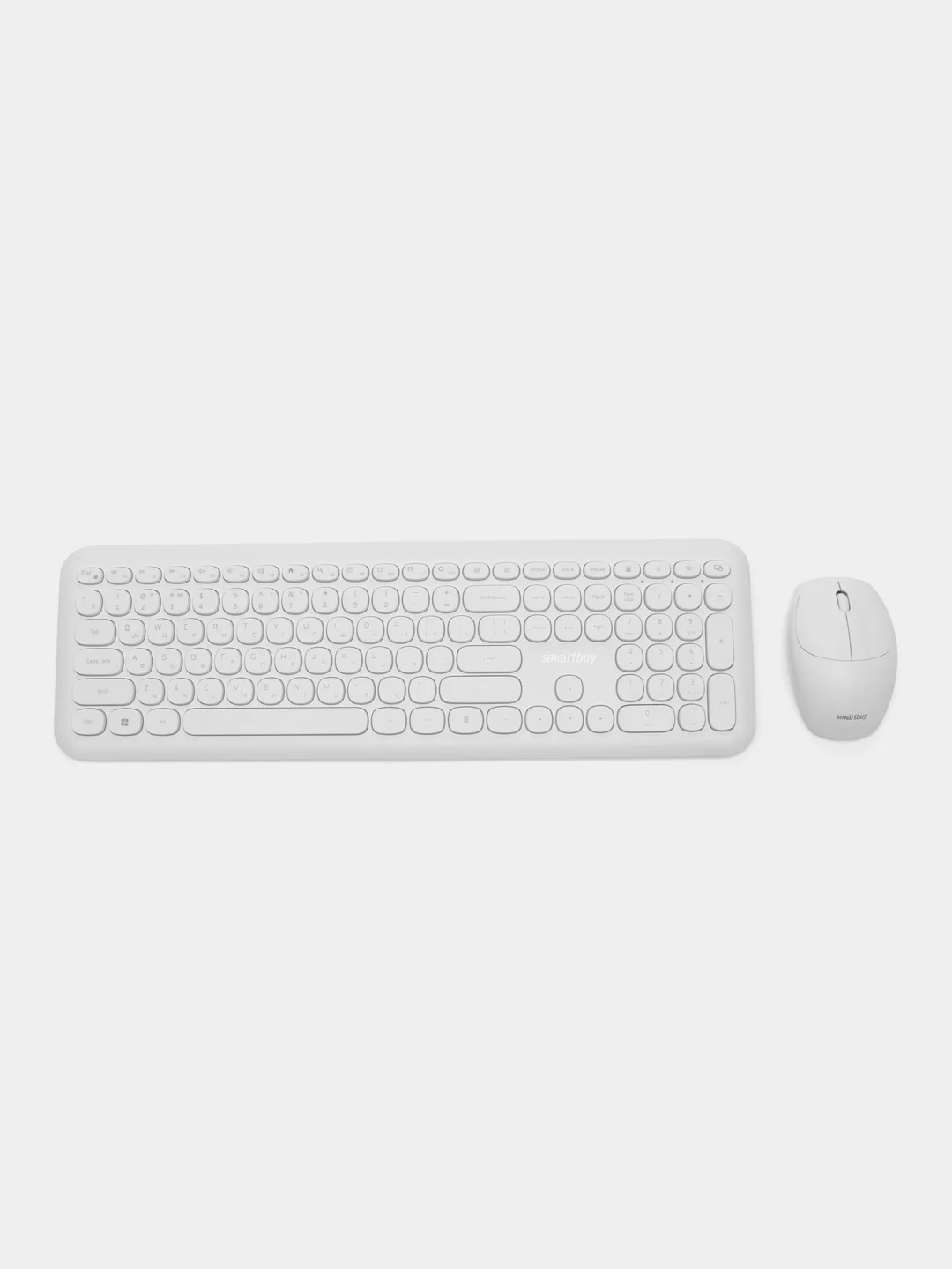 Белый беспроводной мультимедийный комплект: клавиатура + мышь Smartbuy 666395AG-W