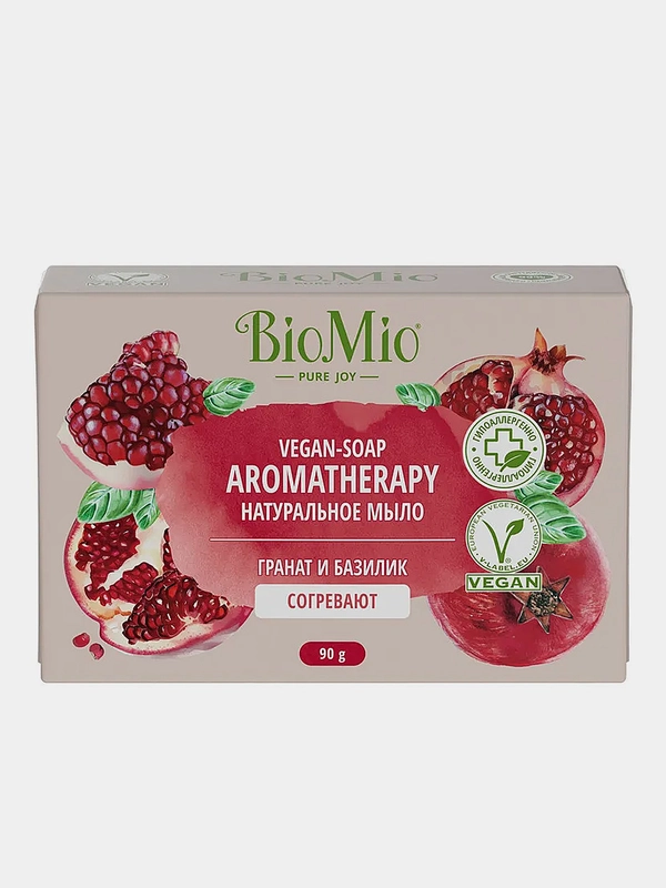 Мыло натуральное BioMio BIO-SOAP "Гранат и базилик", твердое, 90 г