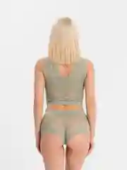 Зеленый кружевной комплект белья