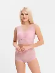 Розовый кружевной комплект белья
