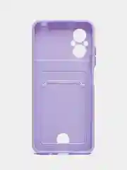 Лавандовый чехол XIAOMI POCO M5 / POCO M4 5G с защитой камеры и карманом для пластиковой карты