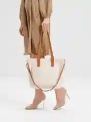 Белый женская кожаная сумка тоут, с длинным съёмным ремешком