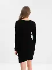 Черный платье трикотажное с разрезом QP Store