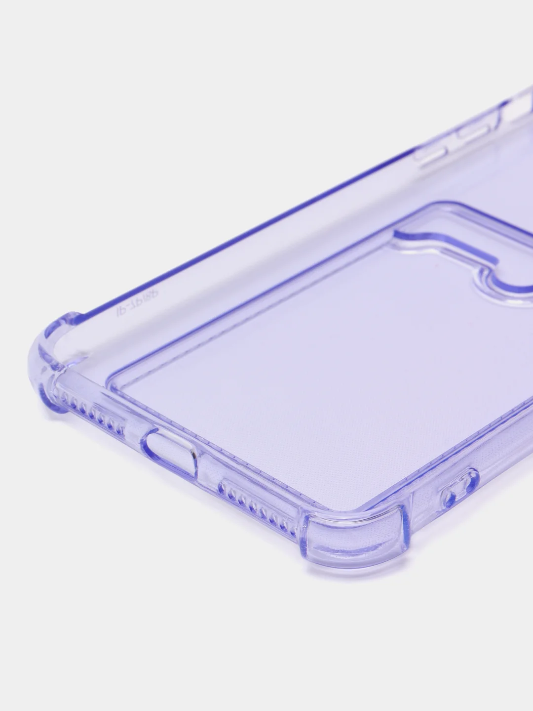 Лавандовый чехол противоударный для iPhone 7 Plus / 8 Plus, прозрачный, с карманом для карты