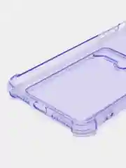 Лавандовый чехол противоударный для iPhone 7 Plus / 8 Plus, прозрачный, с карманом для карты