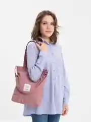 Розовый вельветовый шоппер