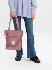 Розовый вельветовый шоппер