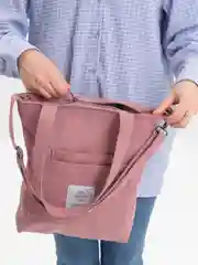 Розовый вельветовый шоппер