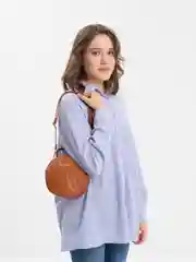 Коричневый сумка круглая, женская