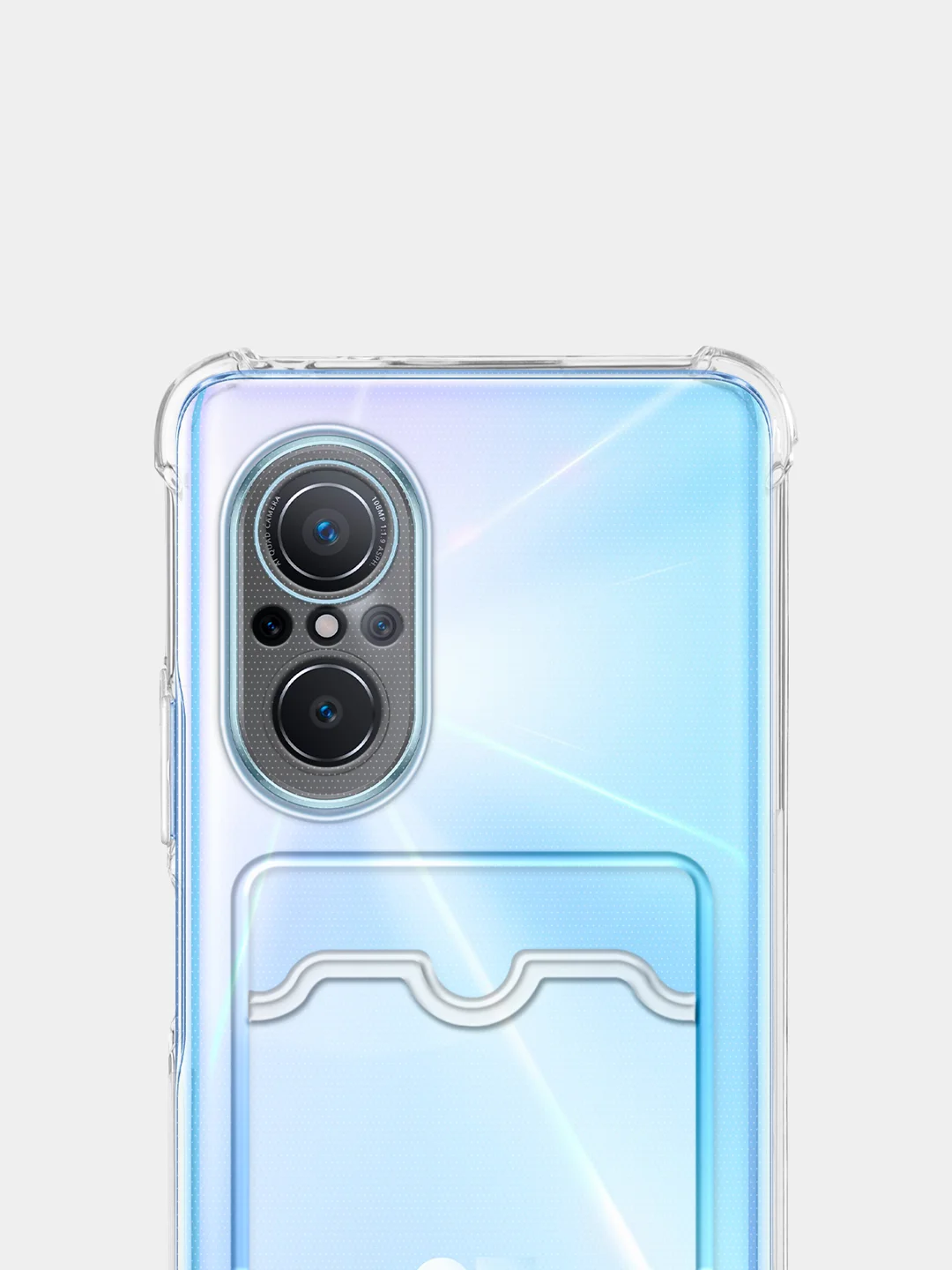 Прозрачный противоударный чехол BROSCORP для Huawei Nova 9 SE, силиконовый, с карманом для карт