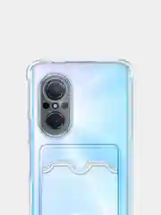 Прозрачный противоударный чехол BROSCORP для Huawei Nova 9 SE, силиконовый, с карманом для карт