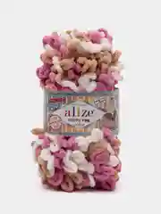 Светло-бежевый пряжа Alize Puffy Fine color 5 штук  петельки маленькие