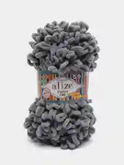 Тёмно-серый пряжа Alize Puffy Fine 5 штук петельки маленькие