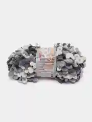 Серый пряжа Alize Puffy Fine color 5 штук  петельки маленькие