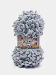 Серый металлик пряжа Alize Puffy Fine 5 штук петельки маленькие