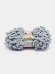 Серый металлик пряжа Alize Puffy Fine 5 штук петельки маленькие