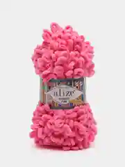 Тёмно-розовый пряжа Alize Puffy Fine 5 штук петельки маленькие