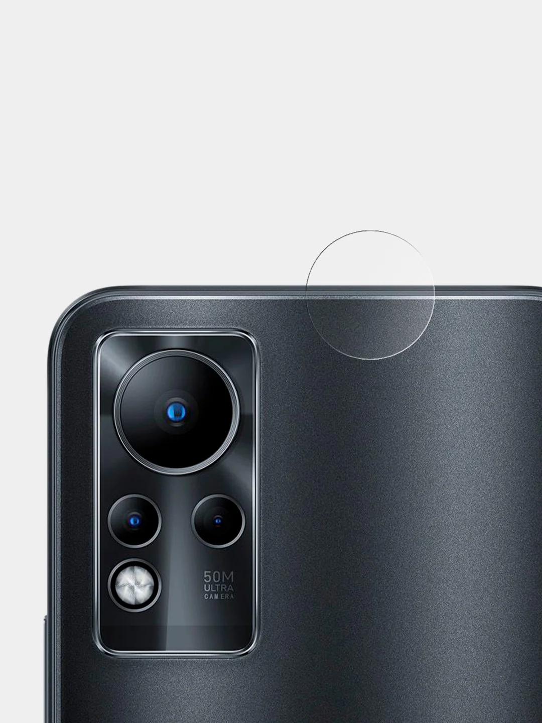 Прозрачный защитное стекло на камеру BROSCORP для телефона Infinix Note 11, прозрачное, закаленное