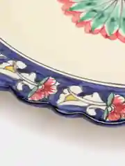 Блинница Риштанская Керамика "Цветы", 32 см, синий