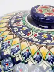 Блинница Риштанская Керамика "Цветы", 32 см, синий