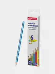 Пластиковые цветные  карандаши шестигранные ErichKrause Basic 6 цветов