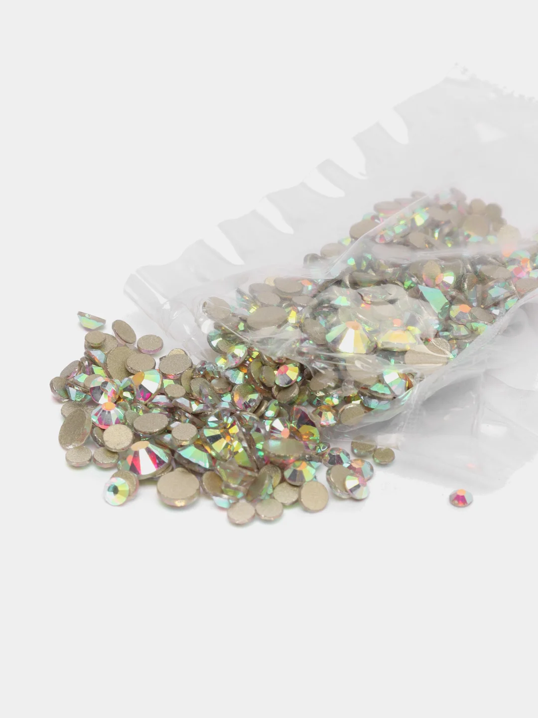 Стразы стекло микс SS4 - SS20 холодной фиксации Crystal AB, 500 штук