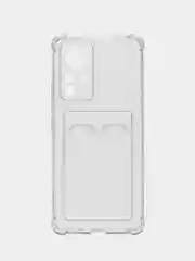 Прозрачный чехол Xiaomi 12 Pro / Сяоми 12 Про с карманом для карт