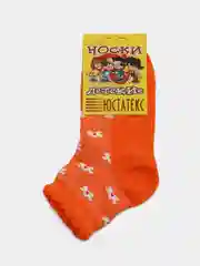 Оранжевый носки детские ЮстаТекс, летние, с перфорацией и рисунком, на 4-5 лет
