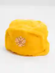 Желтый шапка ушанка с кокардой СССР, сувенирная