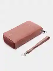 Розовый кошелёк женский, с ремешком на руку