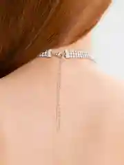 Серебряный чокеры со стразами