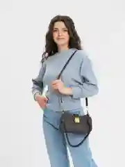 Шоколадный женская кожаная сумка, с двумя съёмными ремешками