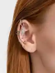 Серебряный серьги-каффы женские без прокола на уши, набор сережек